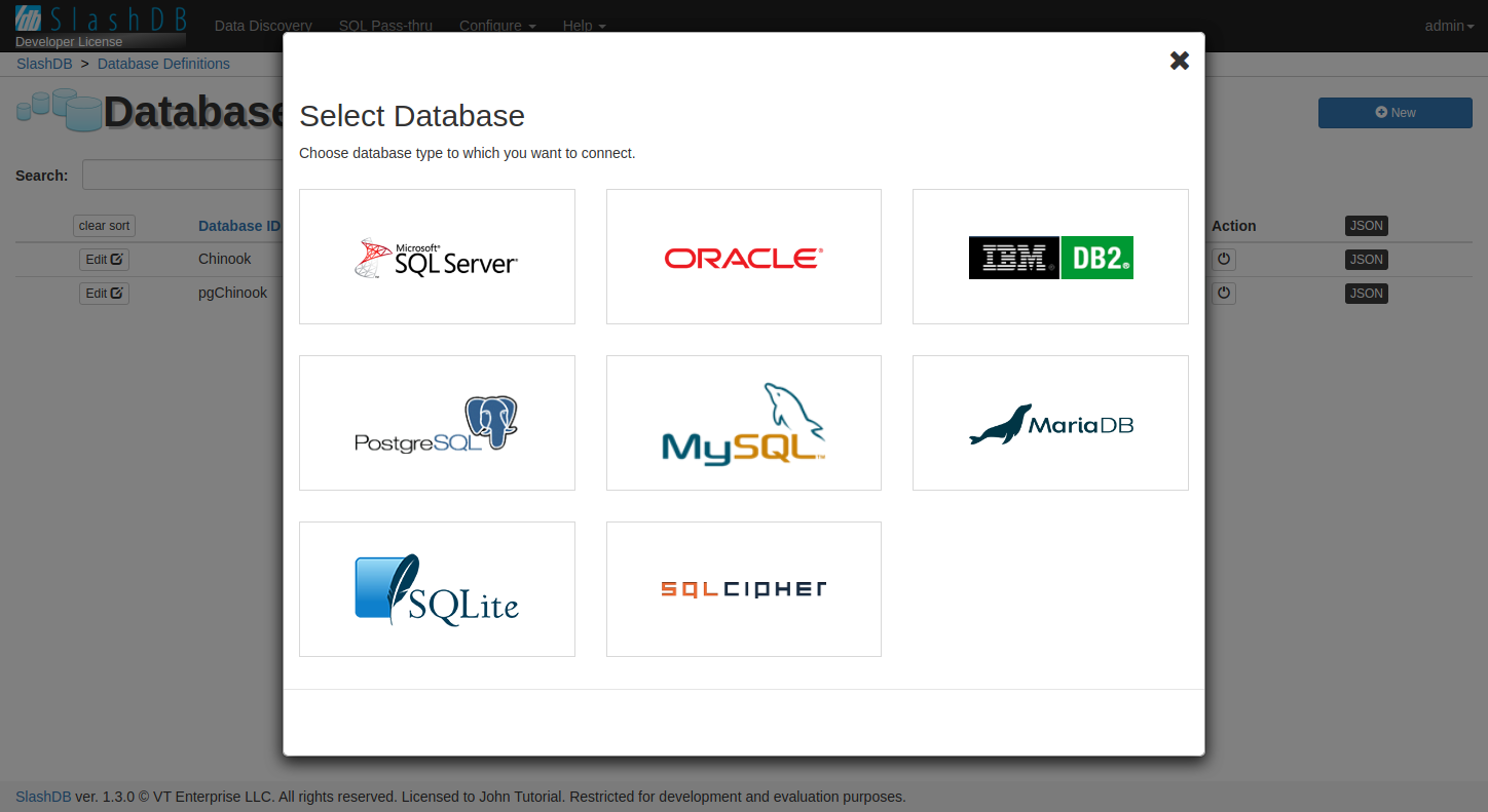 database type choice