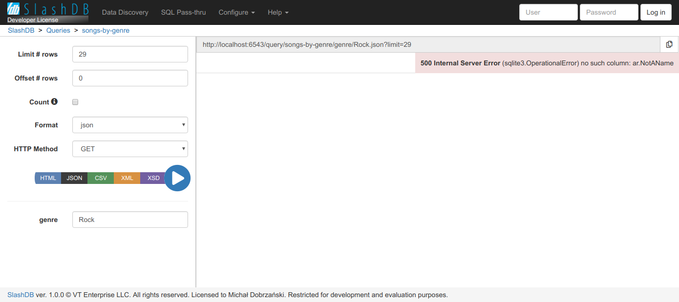 sql errors in execute-only