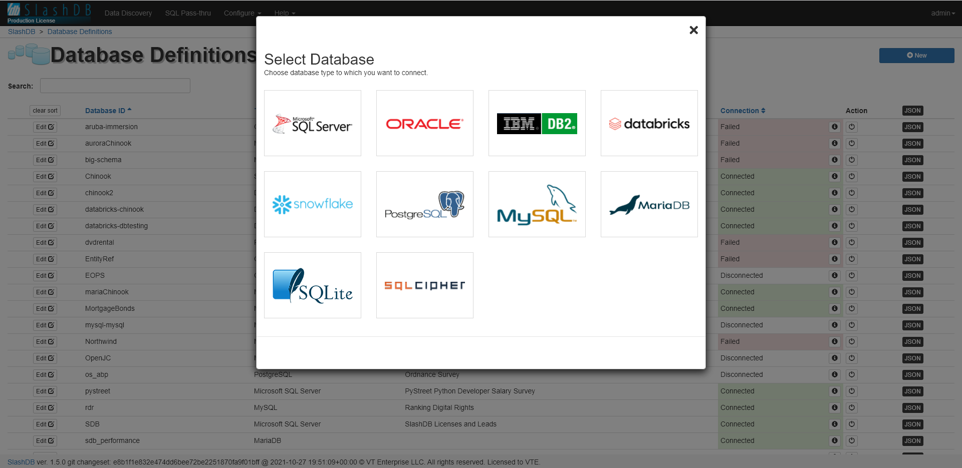 database type choice