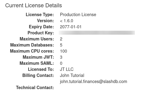 license information